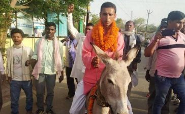 Mani Bhushan Sharma, Lok Sabha elections, Lok Sabha polls, Donkey, Nomination paper, Jehanabad, Bihar, Regional news