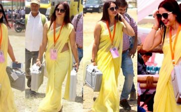 Reena Dwiwedi, Reena Dwivedi, Woman polling officer, Yellow Saree, Internet sensation, Lok Sabha polls, Lok Sabha elections, Lucknow, Uttar Pradesh, Regional news